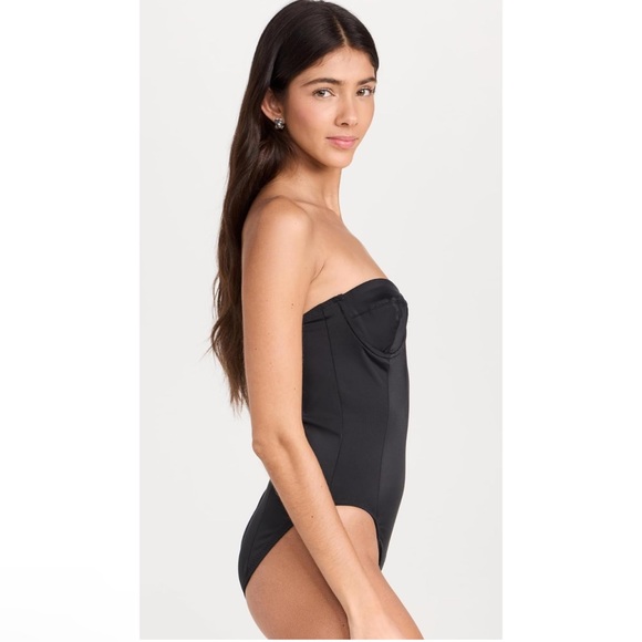 Norma Kamali Corset Mio One Piece Swimsuit Black Size Small - Picture 3 of 6